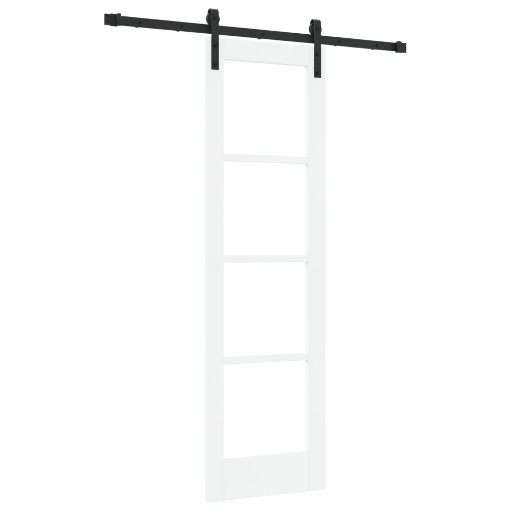 Produktbild för Skjutdörr ORKDAL Vit 61 x 198,5 cm Massivt tallträ och glas