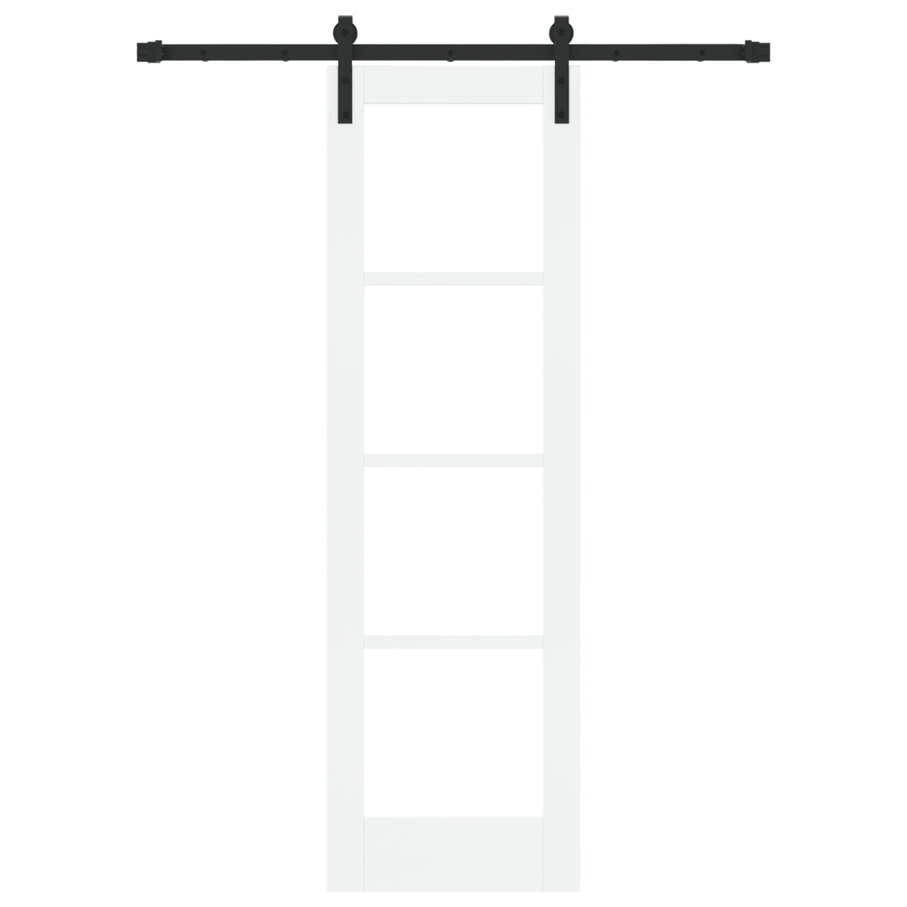 Produktbild för Skjutdörr ORKDAL Vit 61 x 198,5 cm Massivt tallträ och glas