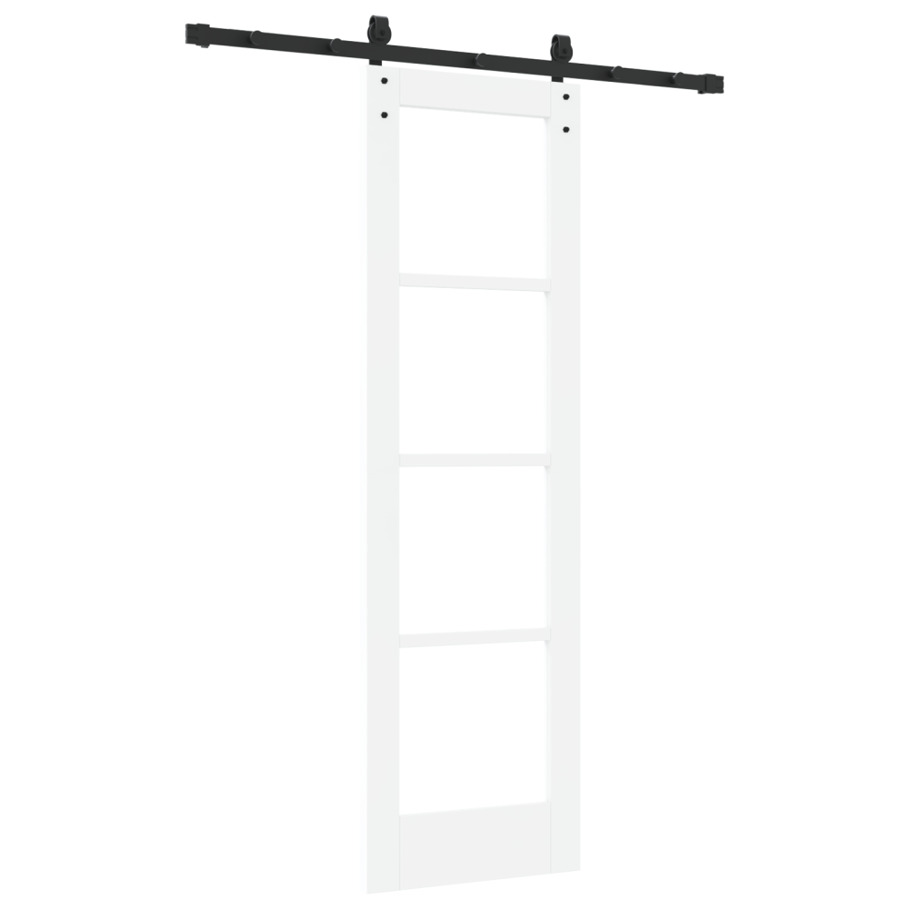 Produktbild för Skjutdörr ORKDAL Vit 61 x 198,5 cm Massivt tallträ och glas