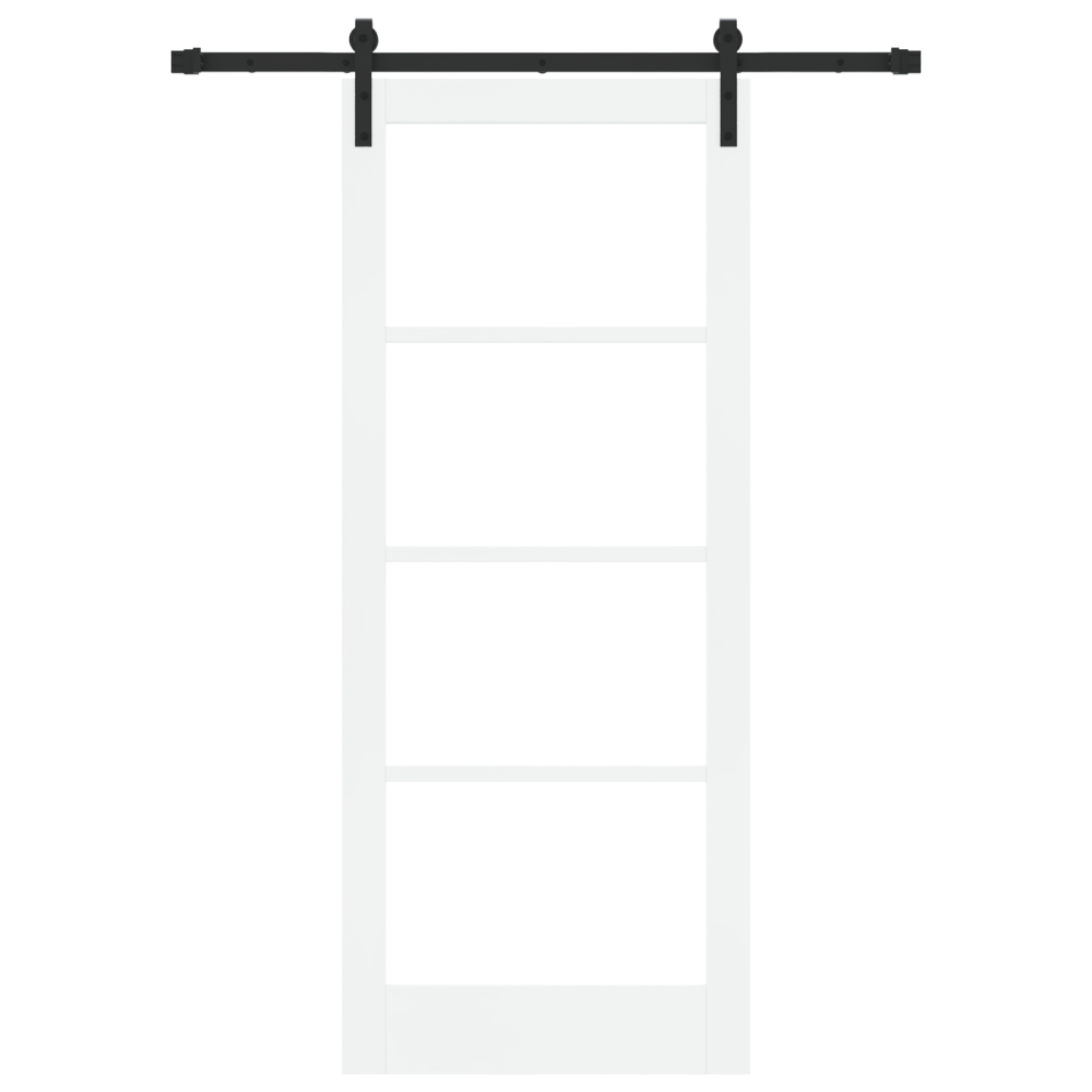 Produktbild för Skjutdörr ORKDAL Vit 83 x 202 cm Massivt tallträ och glas