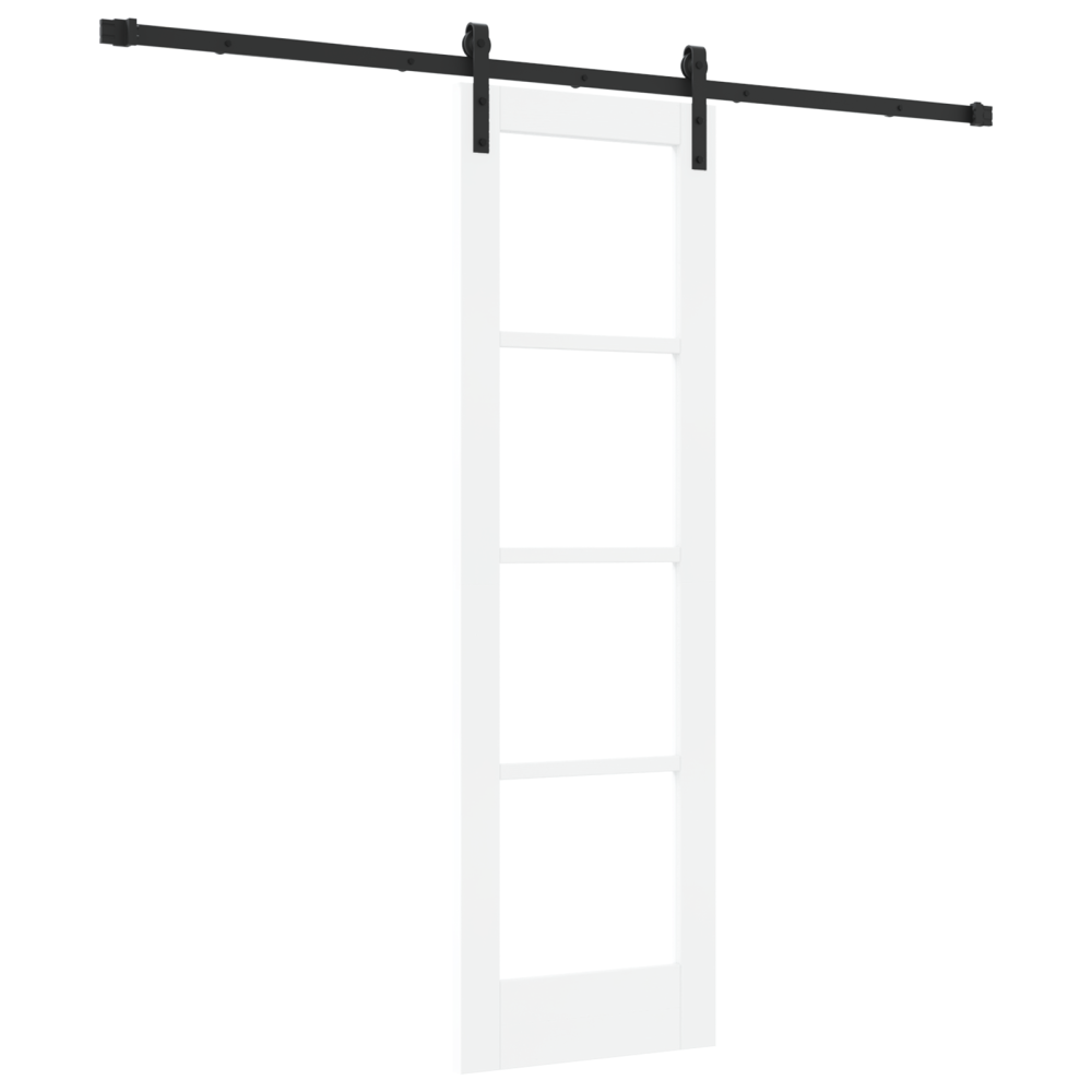 Produktbild för Skjutdörr ORKDAL Vit 61 x 198,5 cm Massivt tallträ och glas