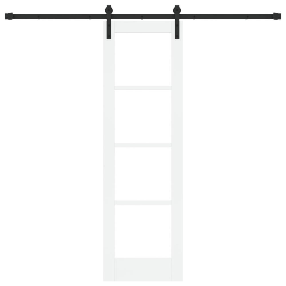 Produktbild för Skjutdörr ORKDAL Vit 61 x 198,5 cm Massivt tallträ och glas