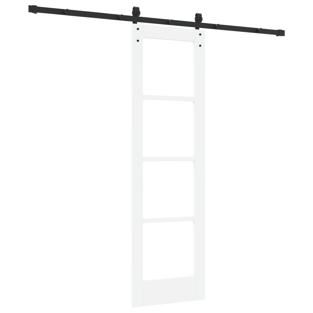 Produktbild för Skjutdörr ORKDAL Vit 61 x 198,5 cm Massivt tallträ och glas