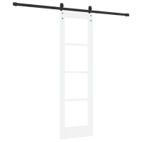 Produktbild för Skjutdörr ORKDAL Vit 61 x 198,5 cm Massivt tallträ och glas