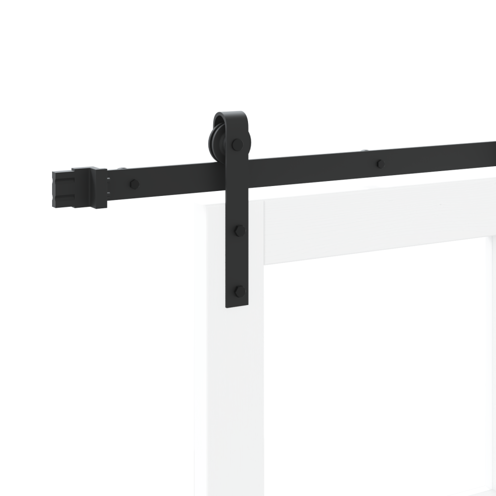 Produktbild för Skjutdörr ORKDAL Vit 93 x 202 cm Massivt tallträ och glas