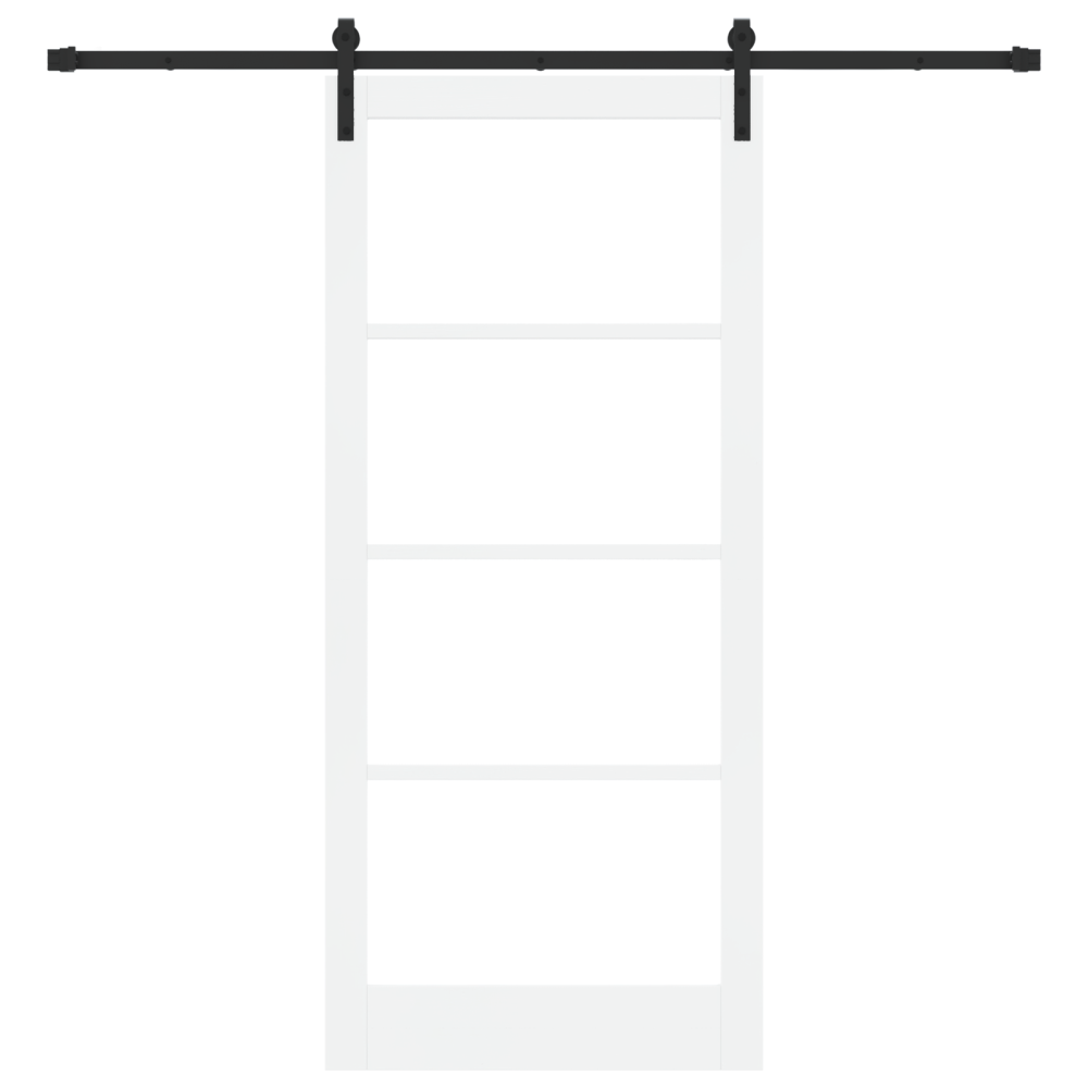 Produktbild för Skjutdörr ORKDAL Vit 93 x 211 cm Massivt tallträ och glas
