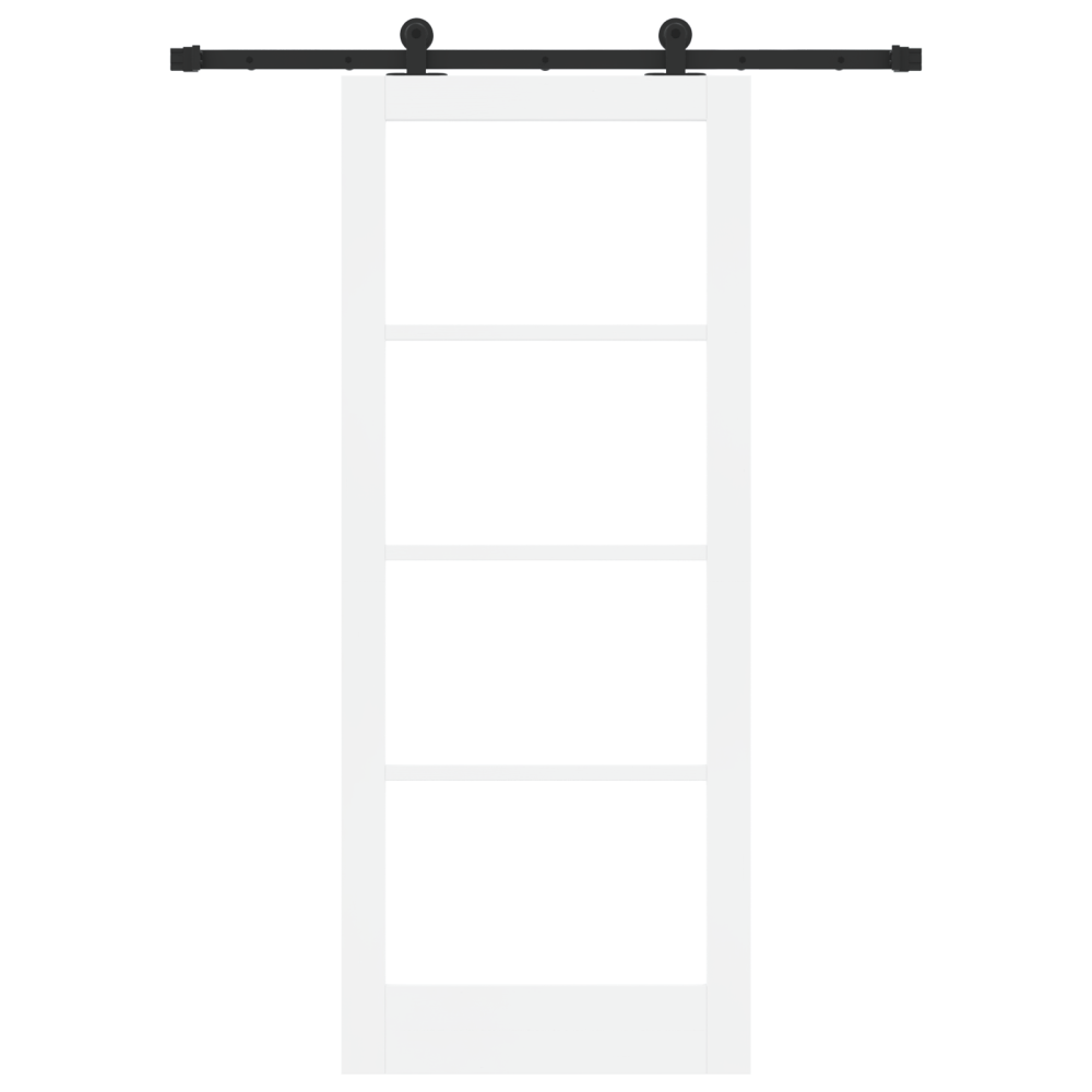 Produktbild för Skjutdörr ORKDAL Vit 83 x 202 cm Massivt tallträ och glas