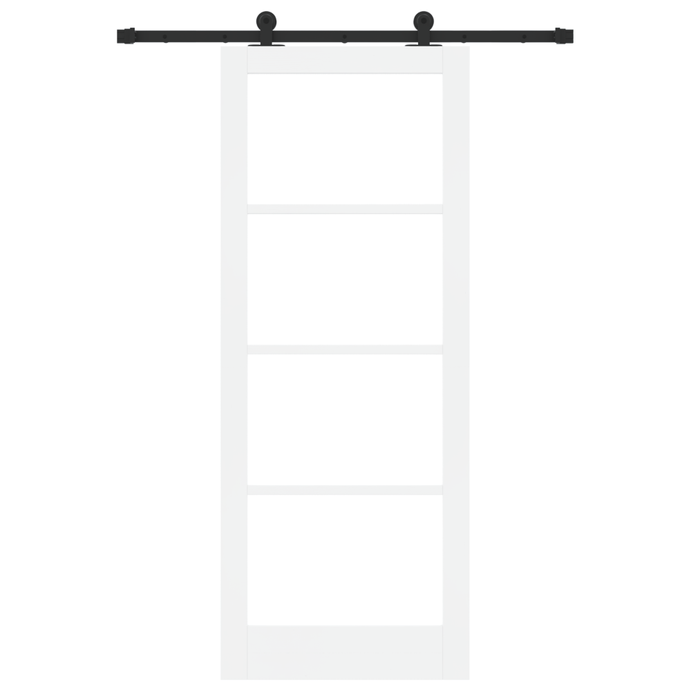 Produktbild för Skjutdörr ORKDAL Vit 83 x 211 cm Massivt tallträ och glas