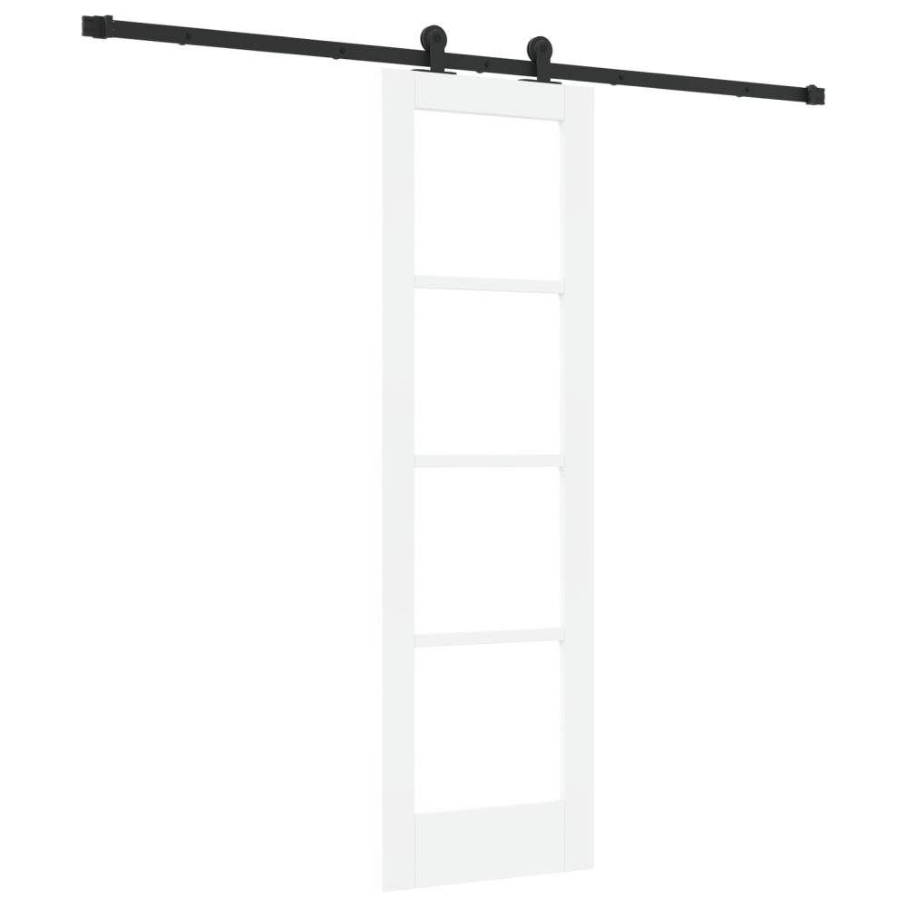 Produktbild för Skjutdörr ORKDAL Vit 61 x 198,5 cm Massivt tallträ och glas
