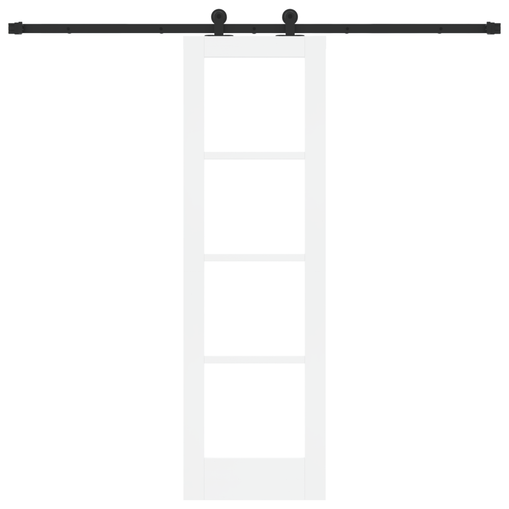 Produktbild för Skjutdörr ORKDAL Vit 61 x 198,5 cm Massivt tallträ och glas