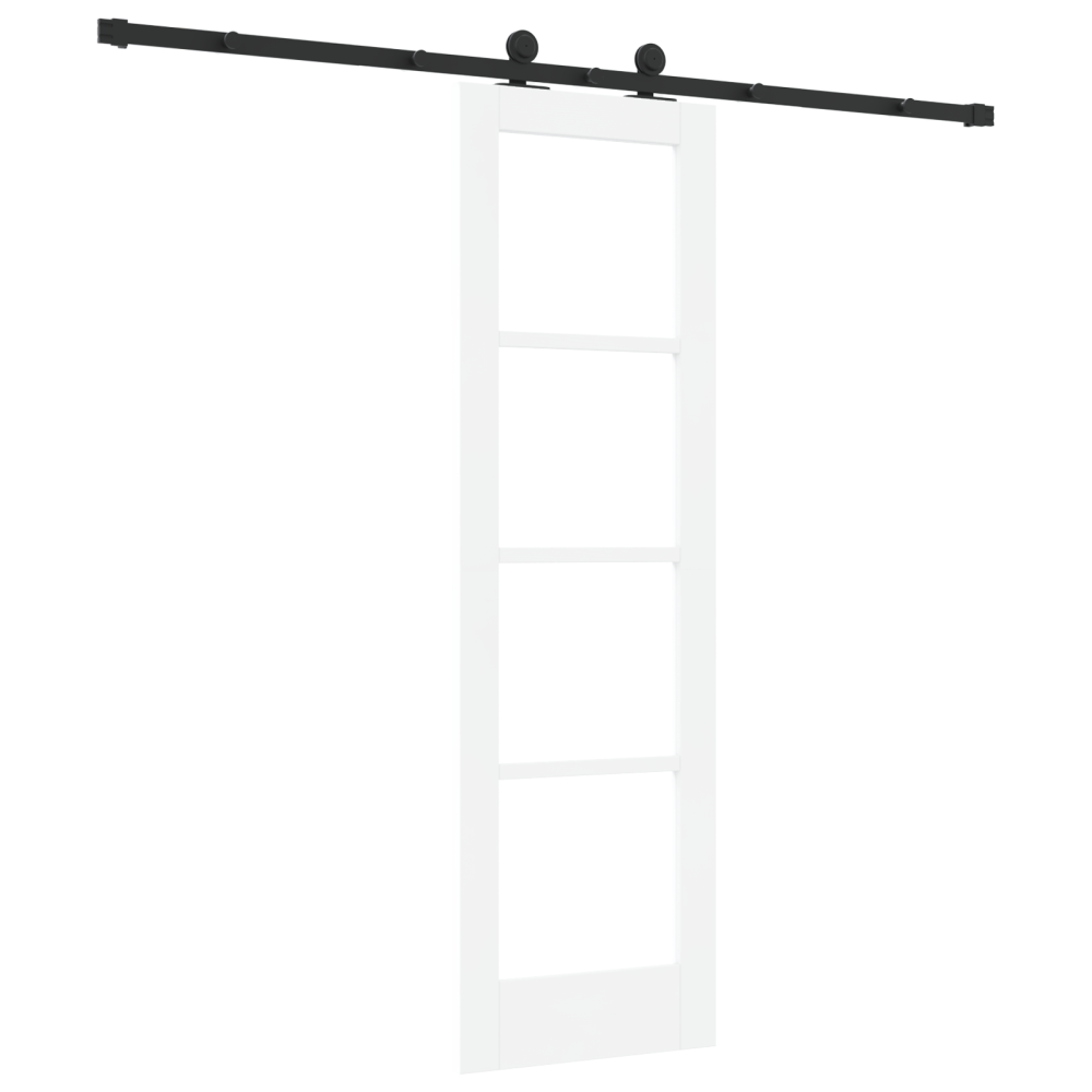 Produktbild för Skjutdörr ORKDAL Vit 61 x 198,5 cm Massivt tallträ och glas
