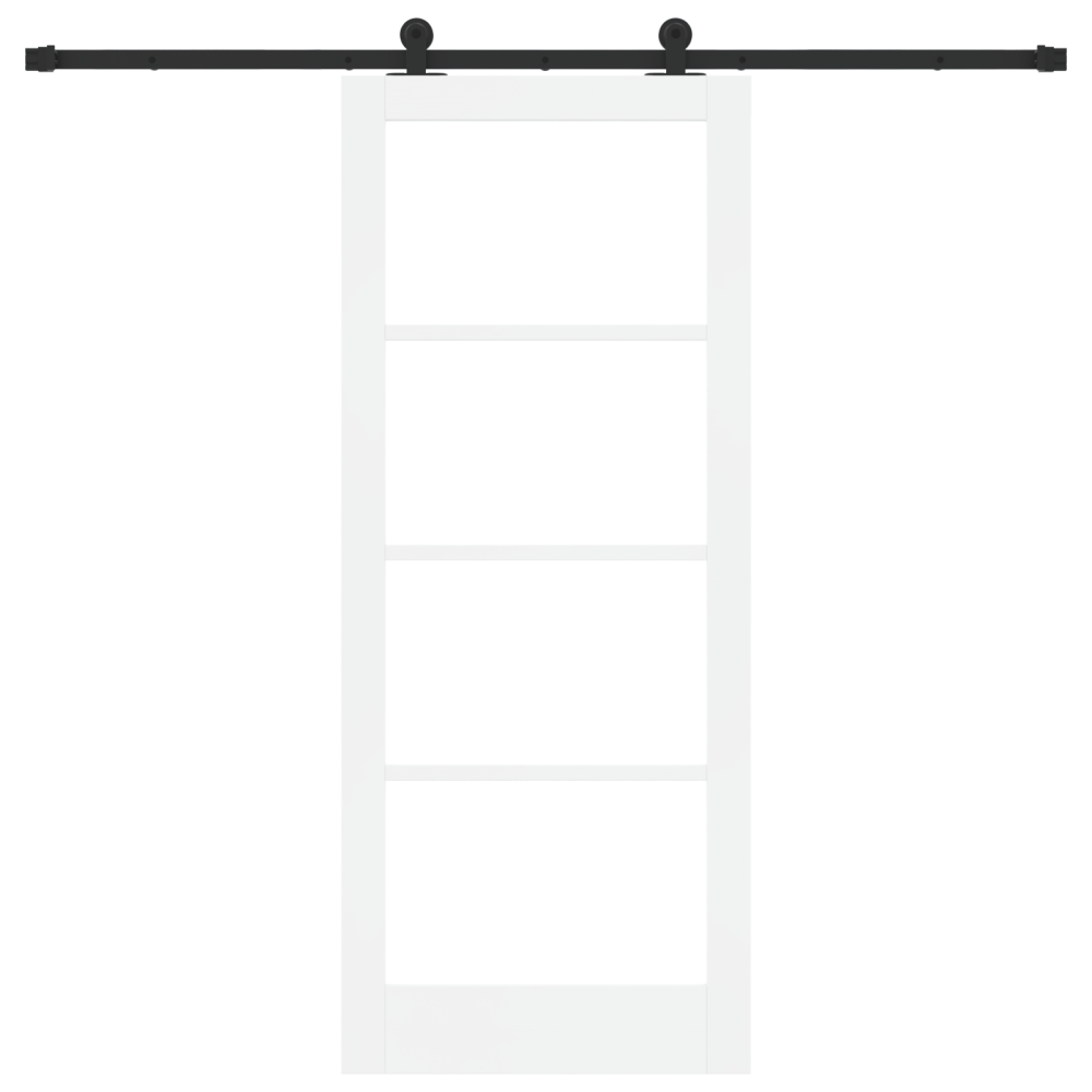 Produktbild för Skjutdörr ORKDAL Vit 83 x 202 cm Massivt tallträ och glas