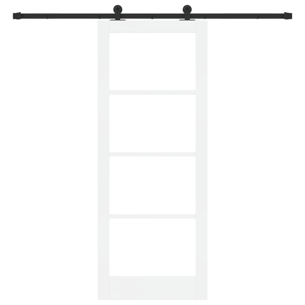 Produktbild för Skjutdörr ORKDAL Vit 83 x 211 cm Massivt tallträ och glas