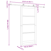Produktbild för Skjutdörr ORKDAL Naturfärg 93 x 202 cm Massivt tallträ och glas