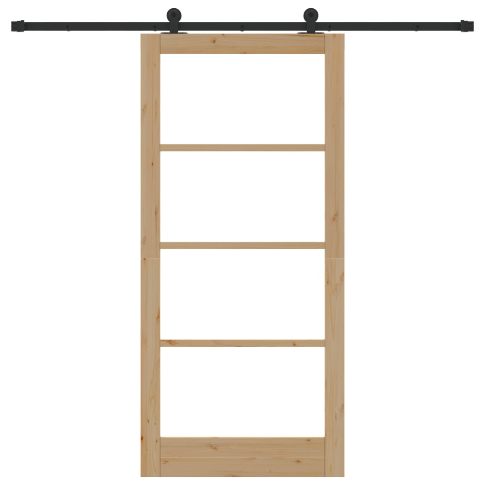 Produktbild för Skjutdörr ORKDAL Naturfärg 93 x 202 cm Massivt tallträ och glas