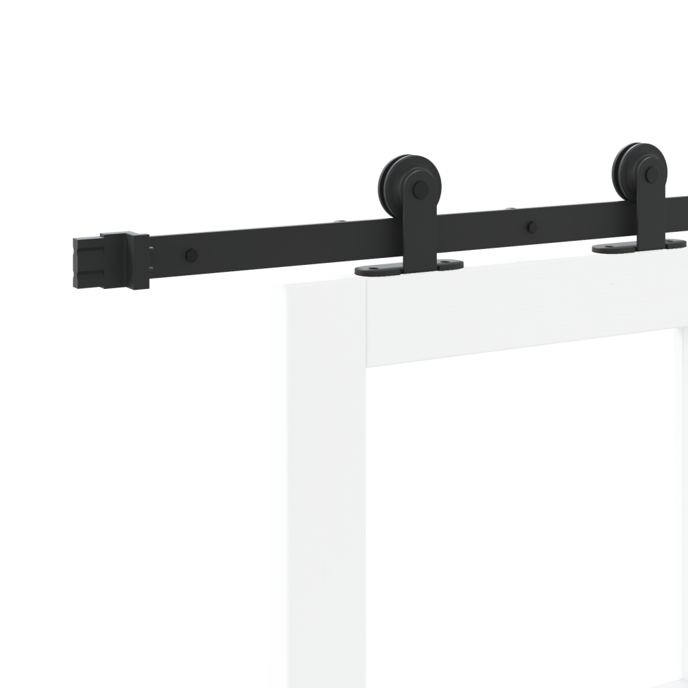 Produktbild för Skjutdörr ORKDAL Vit 93 x 202 cm Massivt tallträ och glas
