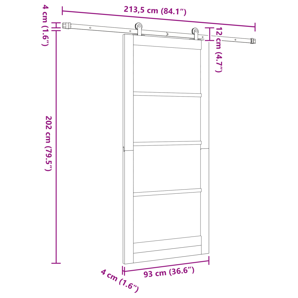 Produktbild för Skjutdörr ORKDAL Naturfärg 93 x 211 cm Massivt tallträ och glas