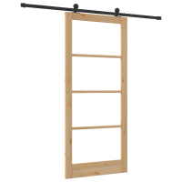 Produktbild för Skjutdörr ORKDAL Naturfärg 93 x 211 cm Massivt tallträ och glas
