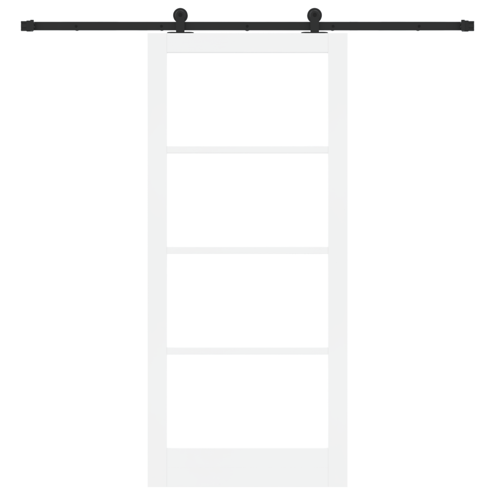 Produktbild för Skjutdörr ORKDAL Vit 93 x 211 cm Massivt tallträ och glas