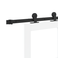 Produktbild för Skjutdörr ORKDAL Vit 93 x 232 cm Massivt tallträ och glas
