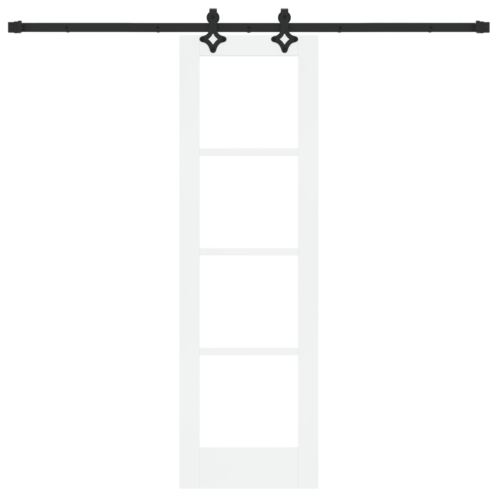 Produktbild för Skjutdörr Vit 61 x 198,5 cm Massivt tallträ och glas