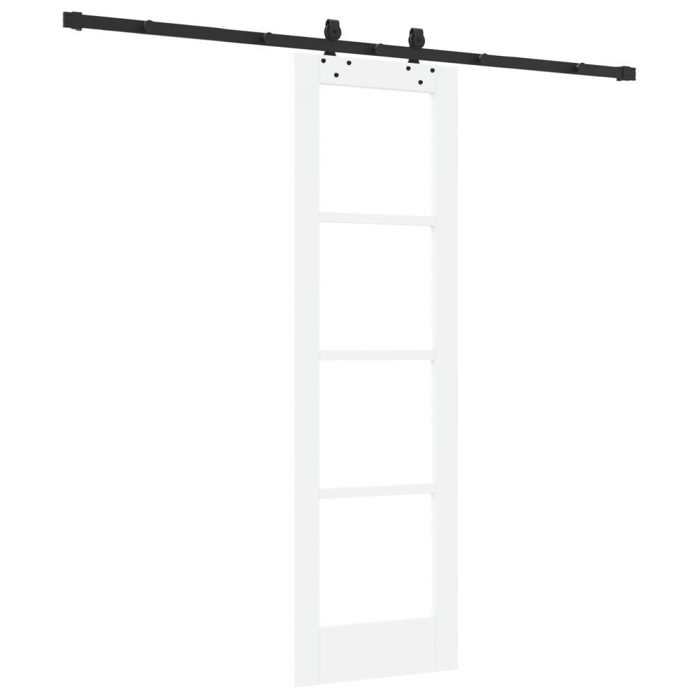 Produktbild för Skjutdörr Vit 61 x 198,5 cm Massivt tallträ och glas