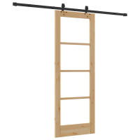 Produktbild för Skjutdörr Naturfärg 73,5 x 198,5 cm Massivt tallträ och glas