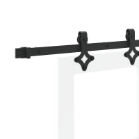 Produktbild för Skjutdörr Vit 83 x 202 cm Massivt tallträ och glas