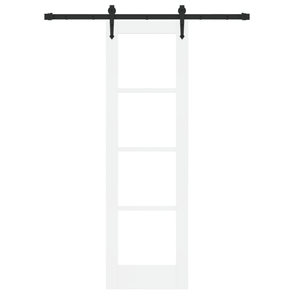 Produktbild för Skjutdörr ORKDAL Vit 61 x 198,5 cm Massivt tallträ och glas
