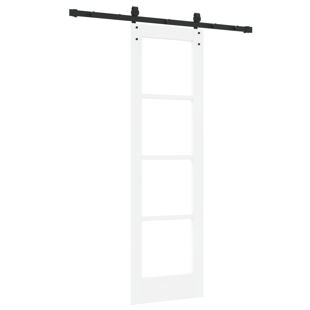 Produktbild för Skjutdörr ORKDAL Vit 61 x 198,5 cm Massivt tallträ och glas