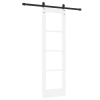 Produktbild för Skjutdörr ORKDAL Vit 61 x 198,5 cm Massivt tallträ och glas