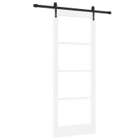 Produktbild för Skjutdörr ORKDAL Vit 83 x 211 cm Massivt tallträ och glas