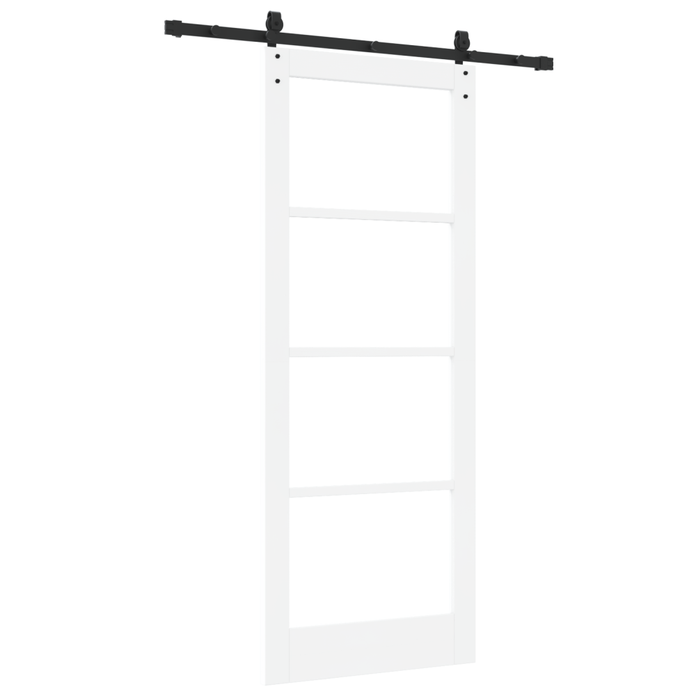 Produktbild för Skjutdörr ORKDAL Vit 83 x 211 cm Massivt tallträ och glas