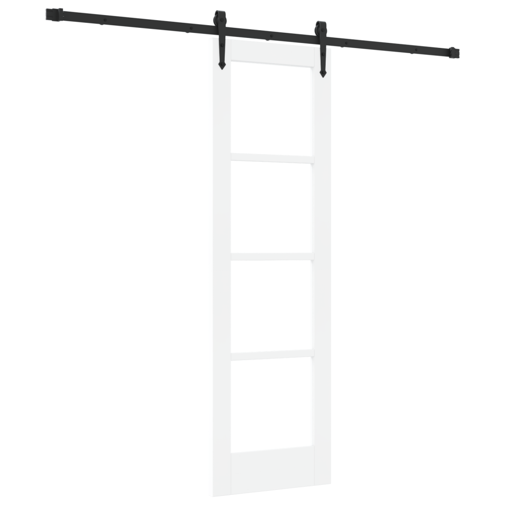 Produktbild för Skjutdörr ORKDAL Vit 61 x 198,5 cm Massivt tallträ och glas