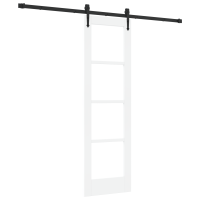 Produktbild för Skjutdörr ORKDAL Vit 61 x 198,5 cm Massivt tallträ och glas