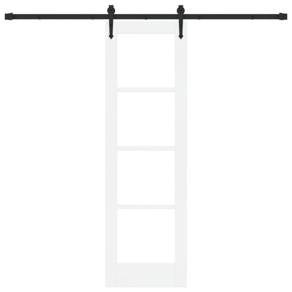 Produktbild för Skjutdörr ORKDAL Vit 61 x 198,5 cm Massivt tallträ och glas