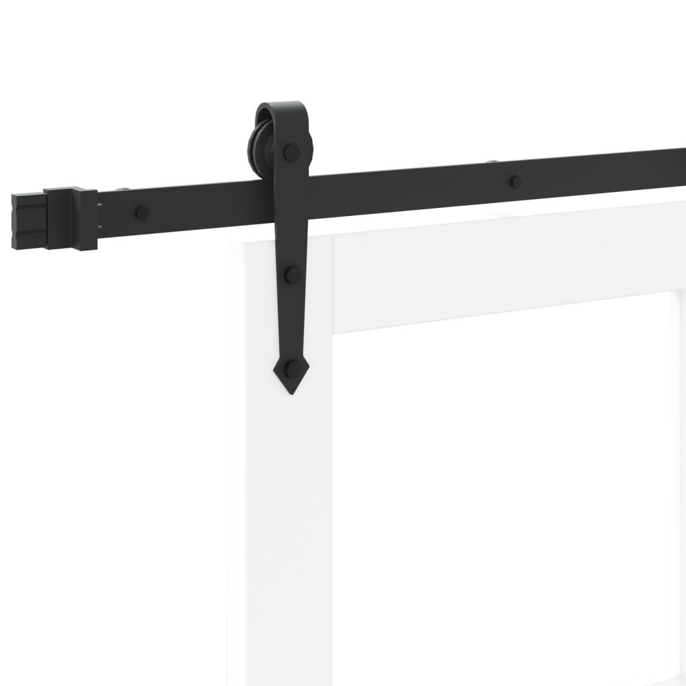 Produktbild för Skjutdörr ORKDAL Vit 83 x 202 cm Massivt tallträ och glas