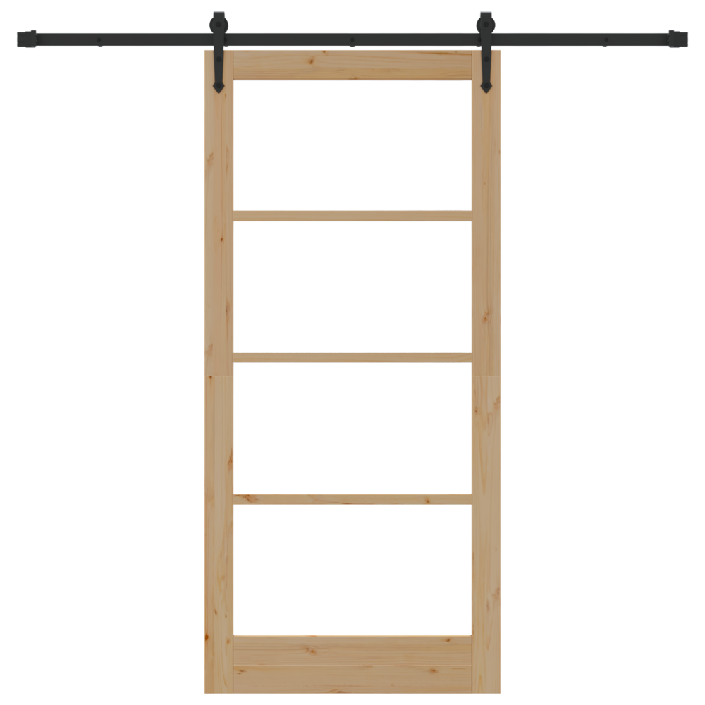 Produktbild för Skjutdörr ORKDAL Naturfärg 93 x 202 cm Massivt tallträ och glas