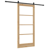 Produktbild för Skjutdörr ORKDAL Naturfärg 93 x 202 cm Massivt tallträ och glas