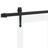 Produktbild för Skjutdörr ORKDAL Vit 93 x 202 cm Massivt tallträ och glas