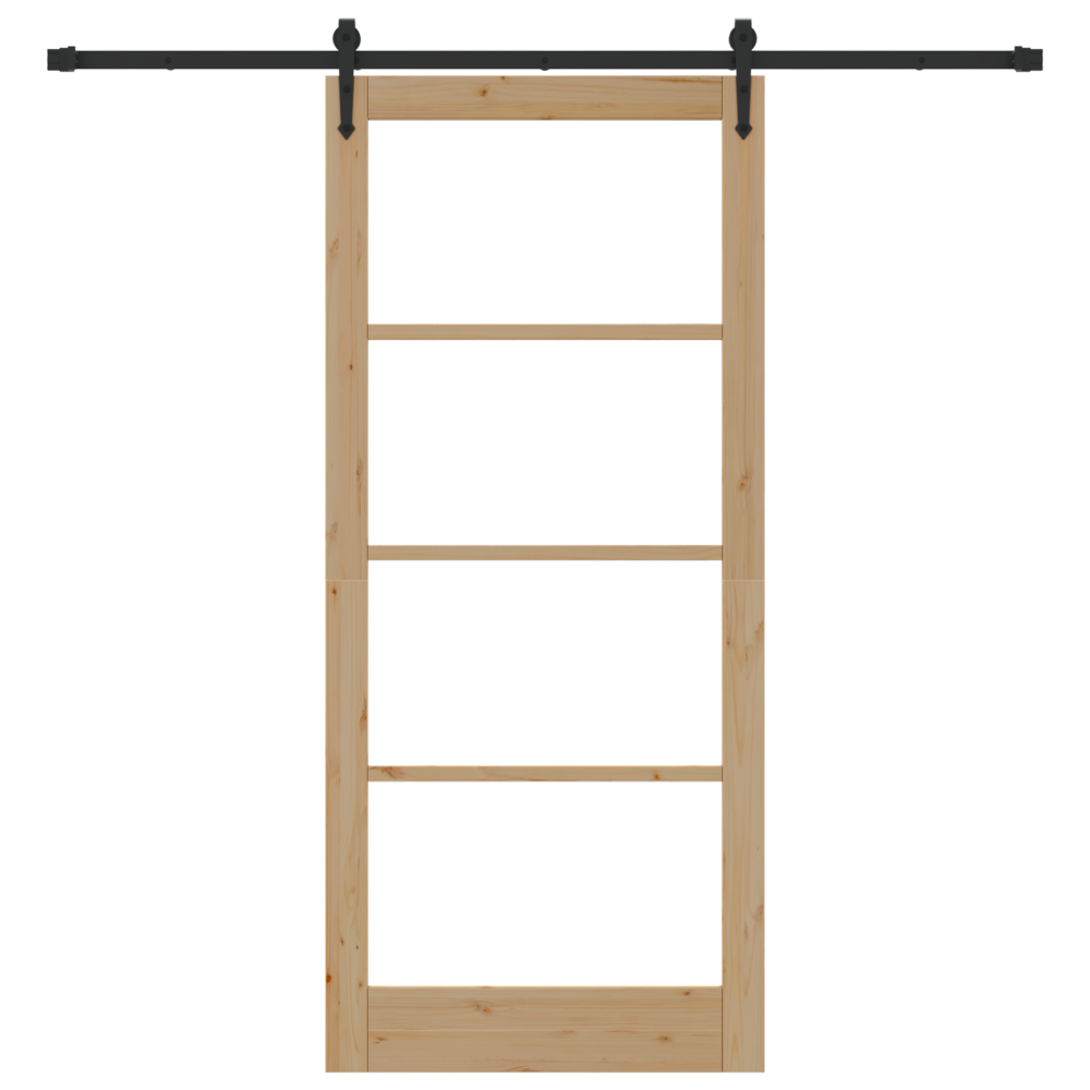 Produktbild för Skjutdörr ORKDAL Naturfärg 93 x 211 cm Massivt tallträ och glas