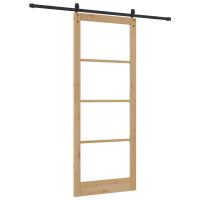 Produktbild för Skjutdörr ORKDAL Naturfärg 93 x 232 cm Massivt tallträ och glas