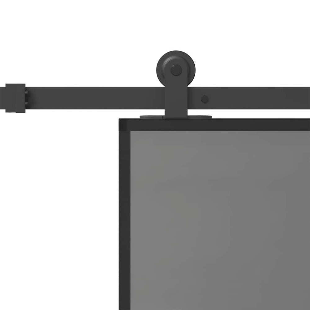 Produktbild för Skjutdörr med beslagset härdat glas och aluminium 76x205 cm