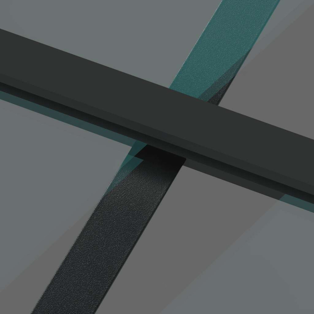 Produktbild för Skjutdörr med beslagset härdat glas och aluminium 76x205 cm
