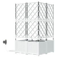 Produktbild för Trädgårdsplanterare 3 st Vit 80 x 80 x 142 cm PP