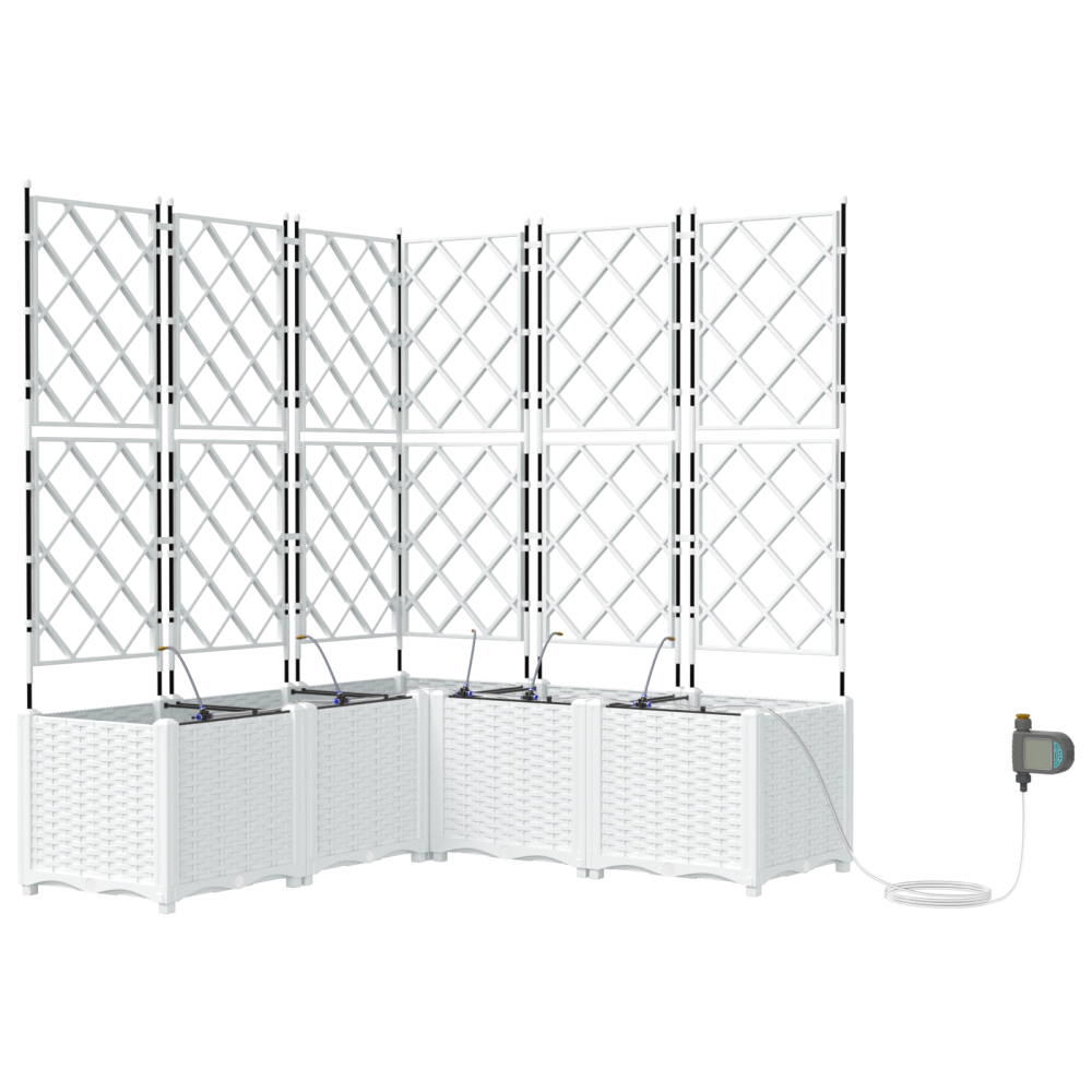 Produktbild för Trädgårdsplanterare 5 st Vit 120 x 120 x 142 cm PP