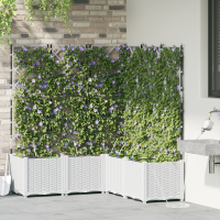 Produktbild för Trädgårdsplanterare 5 st Vit 120 x 120 x 142 cm PP