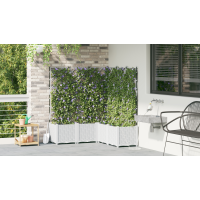 Produktbild för Trädgårdsplanterare 5 st Vit 120 x 120 x 142 cm PP