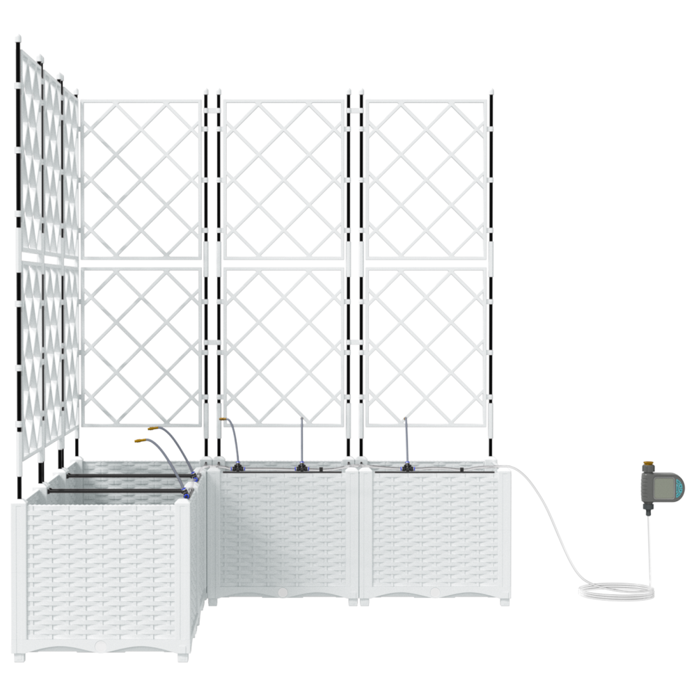 Produktbild för Trädgårdsplanterare 5 st Vit 120 x 120 x 142 cm PP