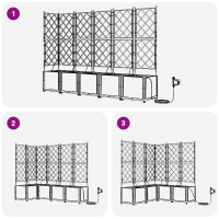 Produktbild för Trädgårdsplanterare 5 st Vit 120 x 120 x 142 cm PP